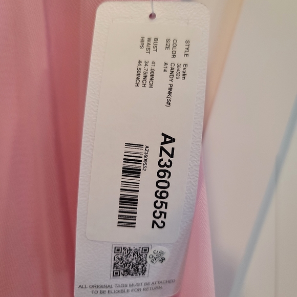 NWT Azazie Evalin Formal Dress | Size 14 Candy Pink - Picture 12 of 13